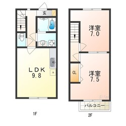 グレイス加茂B棟の物件間取画像